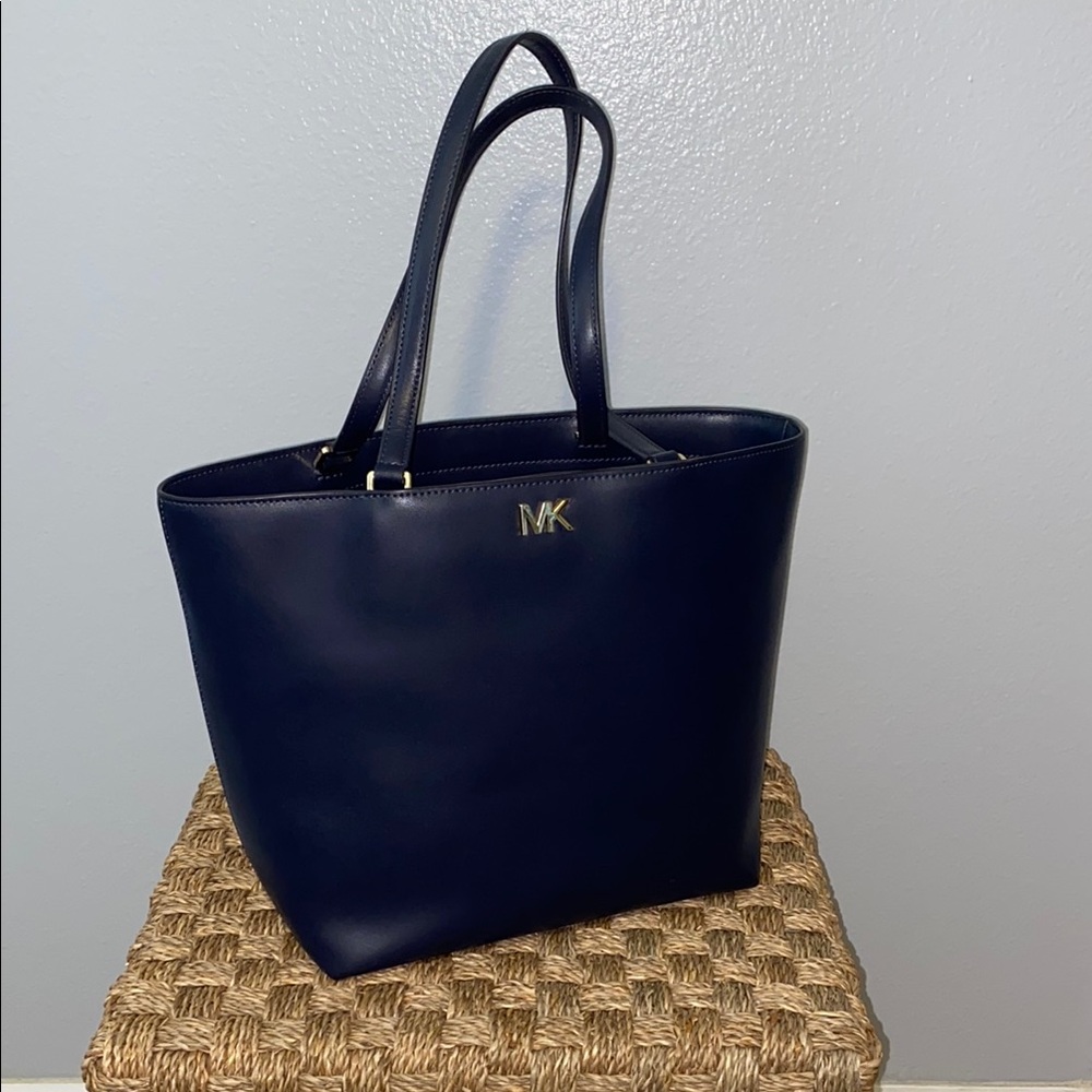 Michael Kors Blue Leather Tote Bag